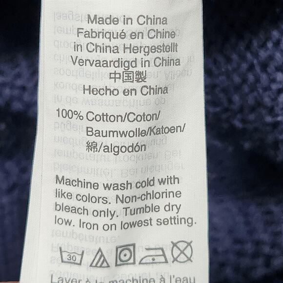 J Crew Always Sweater Womens Medium Blue Cotton Mock Neck Pullover Knit Ribbed - Picture 10 of 11